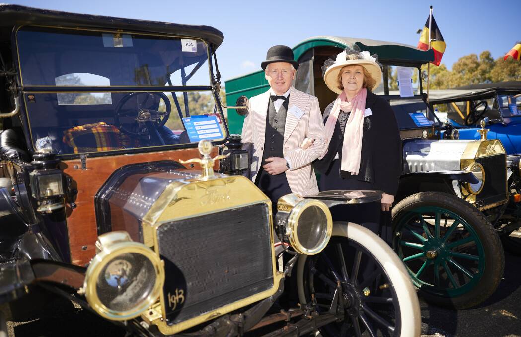 ALL CLASS: Mark and Gayle Border pose with their 1913 Ford Model T, which was regarded as the first affordable car at the turn of the twentieth century.