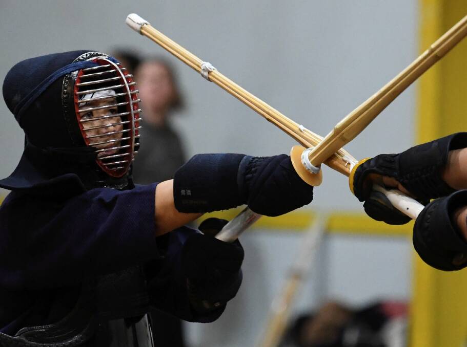 Cyntheia Lim in action for kendo championships in Ballarat in 2019. Picture by Lachlan Bence
