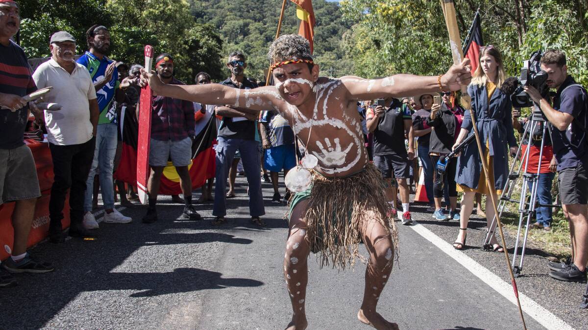 Photo of the Yarrabah protest: Brian Cassey
