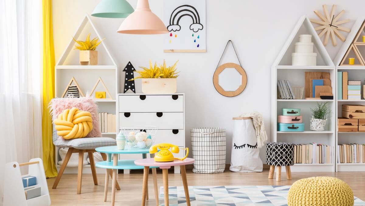Colour me happy: Babies bring joy - but also a lot of stuff. Forward plan to ensure they have a place for all their things while parents still have a stylish space to enjoy. 