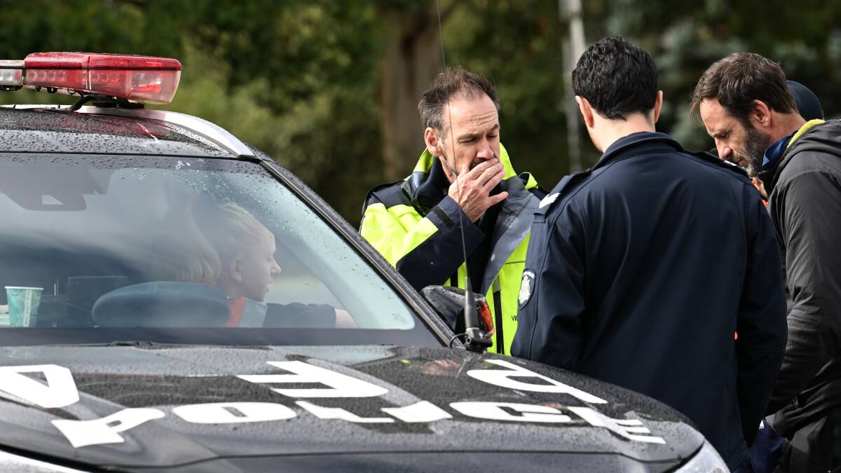 Police at the Napoleons Recreation Reserve to search for Samantha Murphy in the Enfield State Forest. Picture by Lachlan Bence