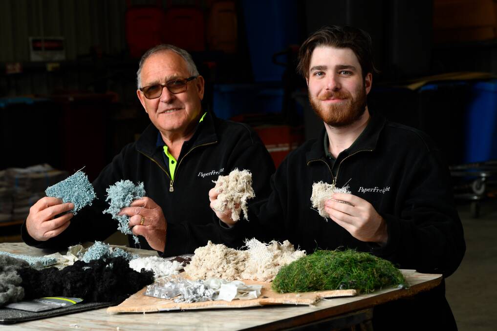 Breaking down waste: Ballarat's Dennis Collins and grandson Luke Benfield. Collins has spent four years working on his catalytic process to break down waste to its constituent parts. Picture: Adam Trafford.