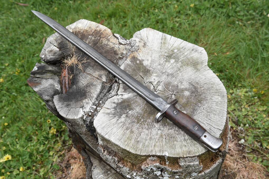 Used as a sword: the 1907 Pattern bayonet used by the Light Horse. Picture: Kate Healy.