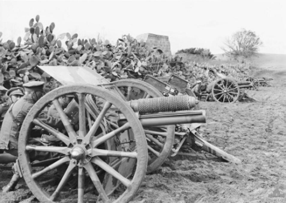 Suppressed Turkish machine guns: accurate British artillery fire took out key Turkish machine posts. Picture: AWM.