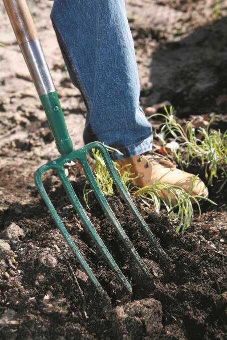 A Cyclone Garden Fork can help turn your compost. The tines help create additional passageways for air and moisture in the pile while turning it compared to a spade. 