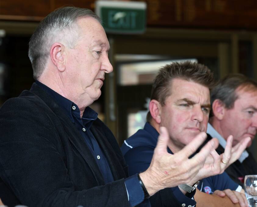 NO MAJOR CHANGES: Paul Armstrong and Rod Ward at Thursday's press conference about the AFL Goldfields review. Picture: Lachlan Bence