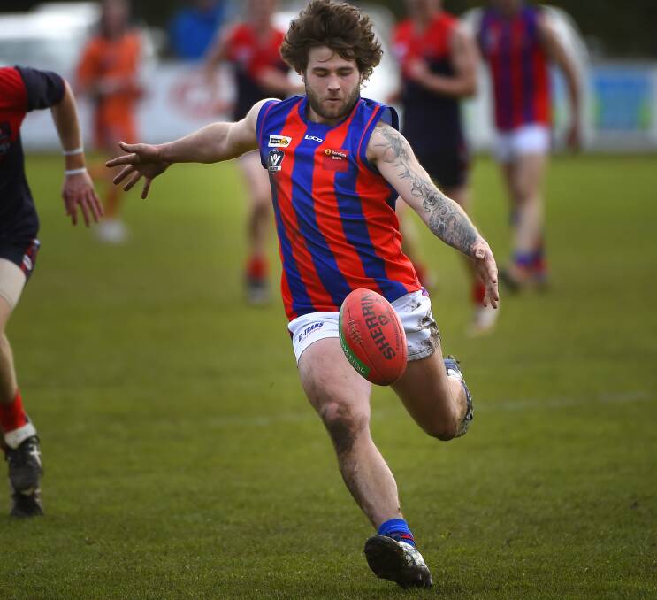 GOALKICKER: Hepburn's Jimmy Rodgers was among the players to spark the Burras in the third term.