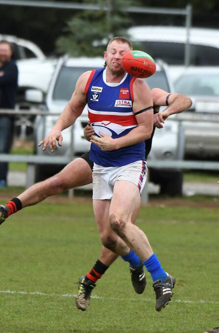 IMPOSING: Luke Carland provided Daylesford with a dangerous target in attack and finished the day with two goals.