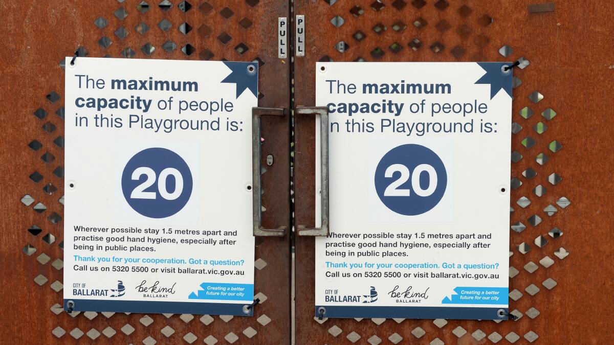 Despite signs saying number are limited to 20, it seems it's still a free for all at Ballarat's playgrounds