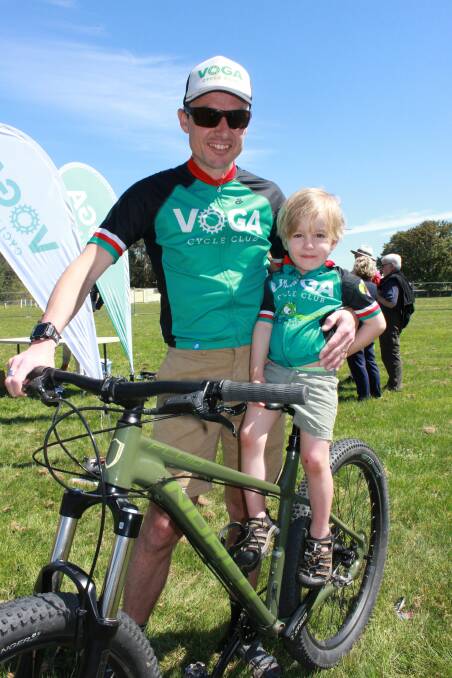 EXCITED: VOGA cycle club president Chris Chatham with Toby Veal. Photo: Ashleigh McMillan