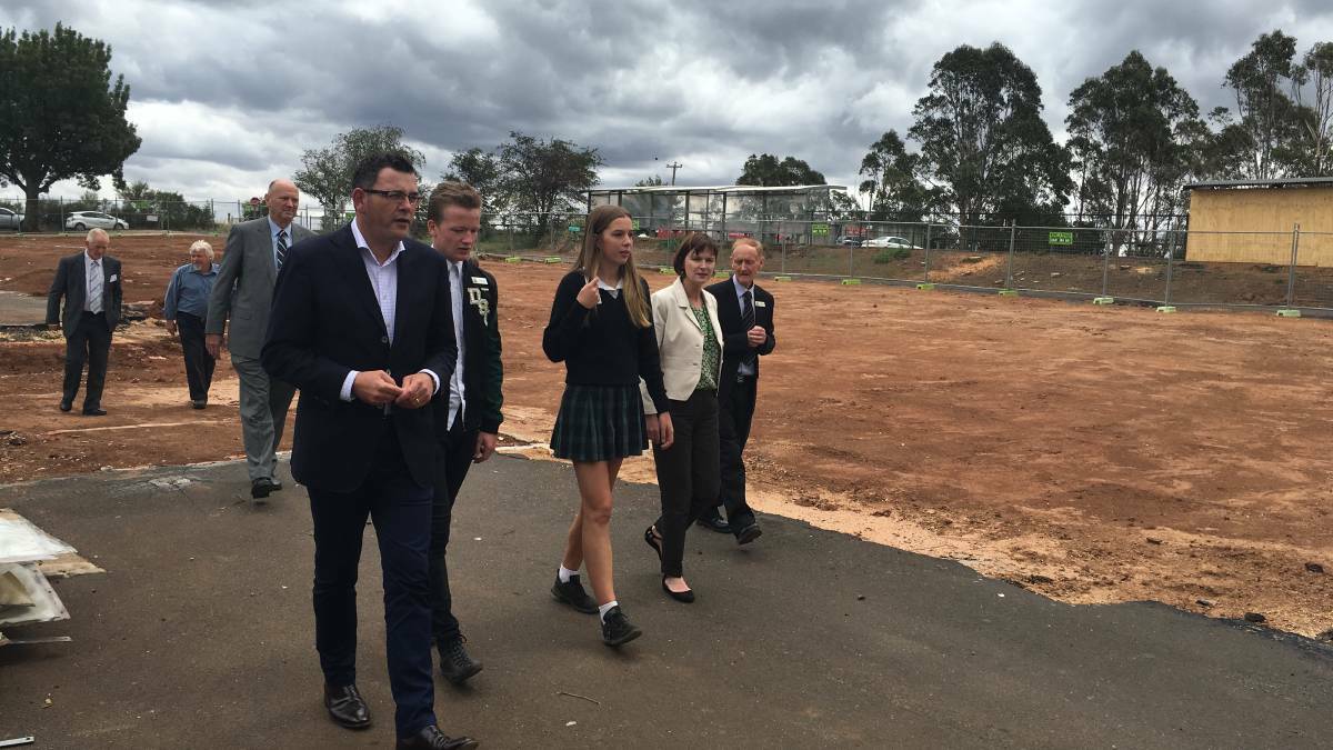 BEFORE: Premier Daniel Andrews visited the college in 2016 prior to the build commencing.