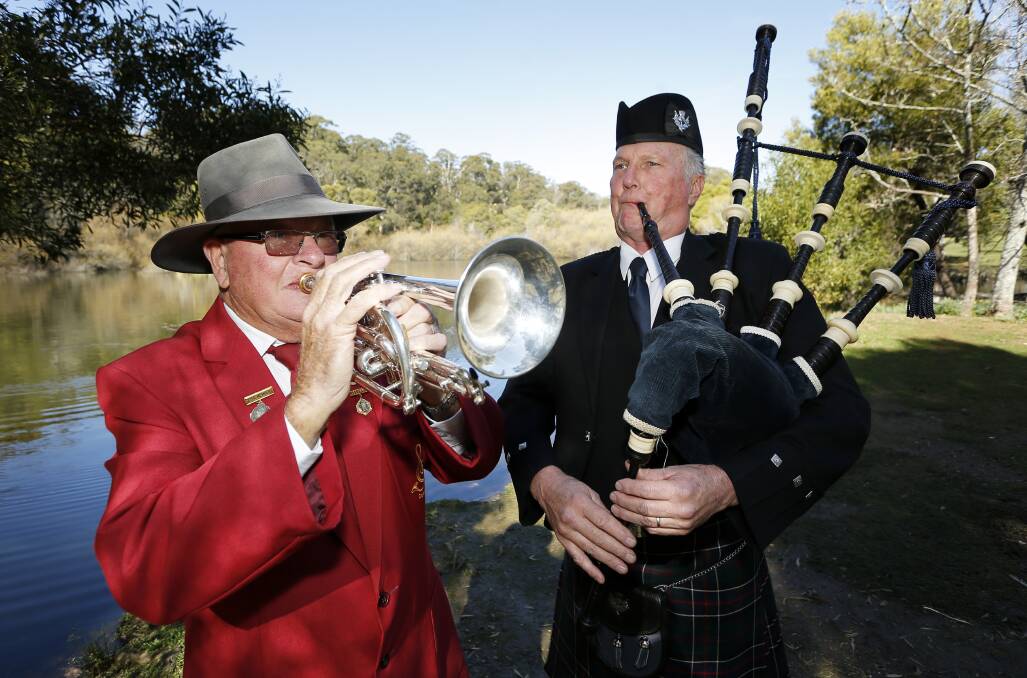 MUSICAL: Jack Walker, from Daylesford Community Brass Band and Chris Sinclair from Daylesford and District Pipes and Drums will play on the day. Photo: Dylan Burns