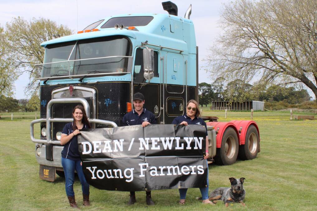 TRUCKS: Dean Newlyn Young Farmer's secretary Kayla James, President Brandon May and Treasurer Linda McKenzie. Photo: Hayley Elg