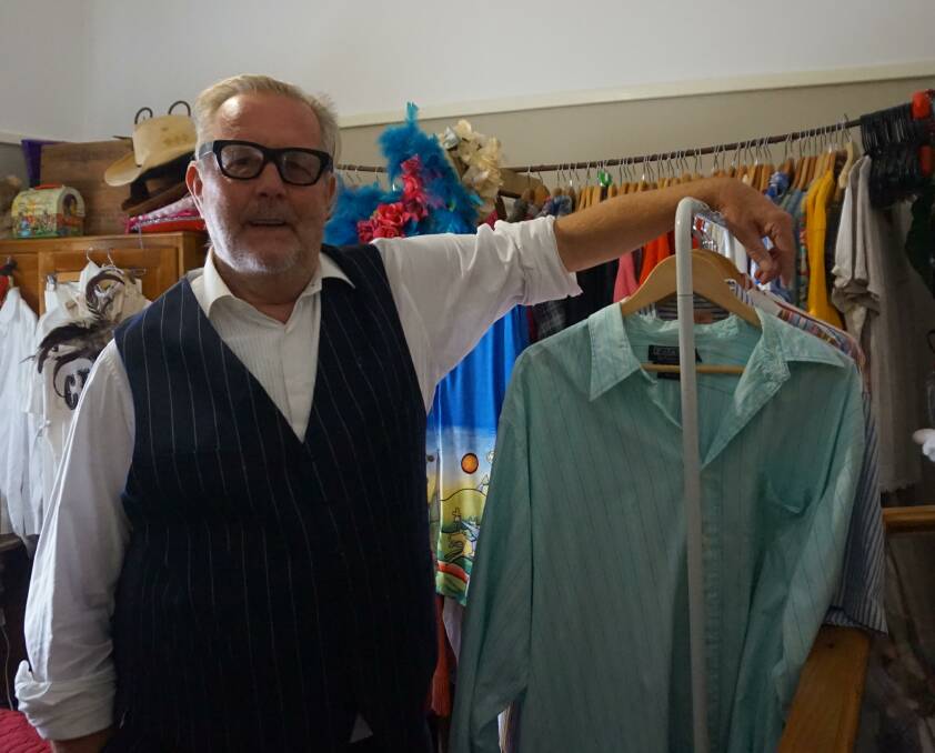 GOOD WILL: Richard Herr with some of the donated high quality cotton shirts he has been collecting to give to people living rough across the state of Victoria. Photo: Hayley Elg