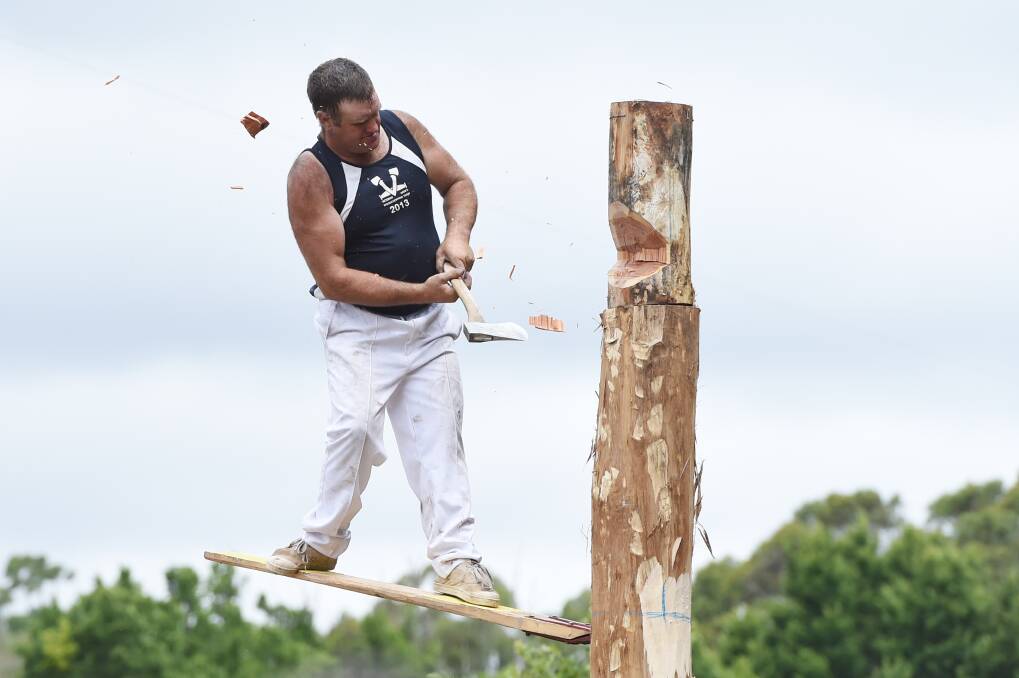 CHOP: Glenlyon Sports Day involves a hotly contested wood chop competition. Photo: Kate Healy