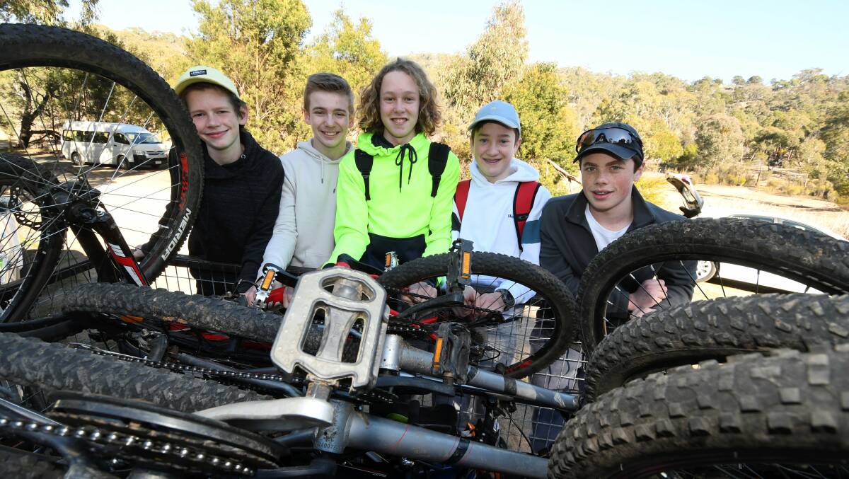 FUNDRAISER: Year nine students Matthew, Jake, Alastair, Cameron and Thomas participated in the ride. Photo: Lachlan Bence
