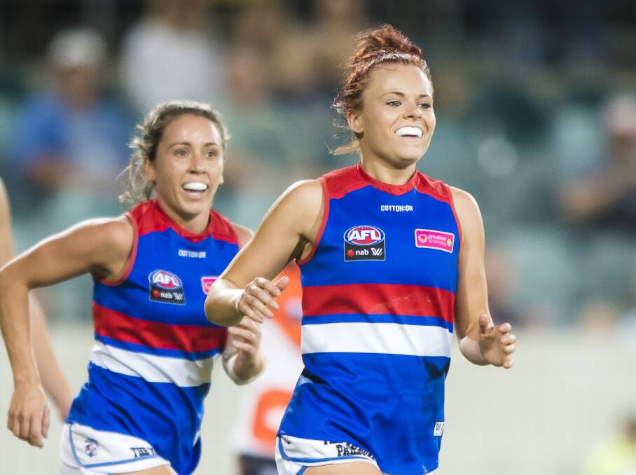 BIG STAGE: Golden Point football export Jenna Bruton has built form and momentum in a debut AFLW season for Western Bulldogs. Photo: Sitthixay Ditthavong
