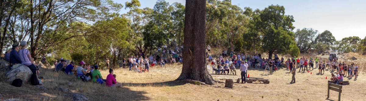 PANORAMA: Community members gathered on Mt Beckworth for the celebration. Photo: Ann Jeffree 