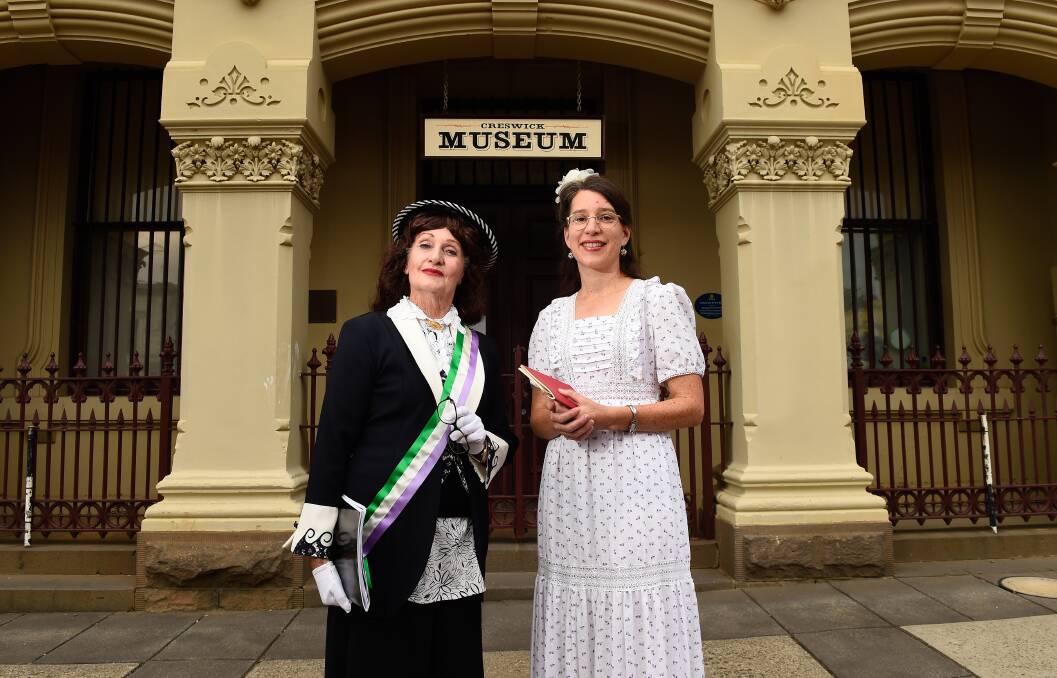 HISTORY ALIVE: Local performers Maureen Andrew and Amie Brulee. Photo: Adam Trafford