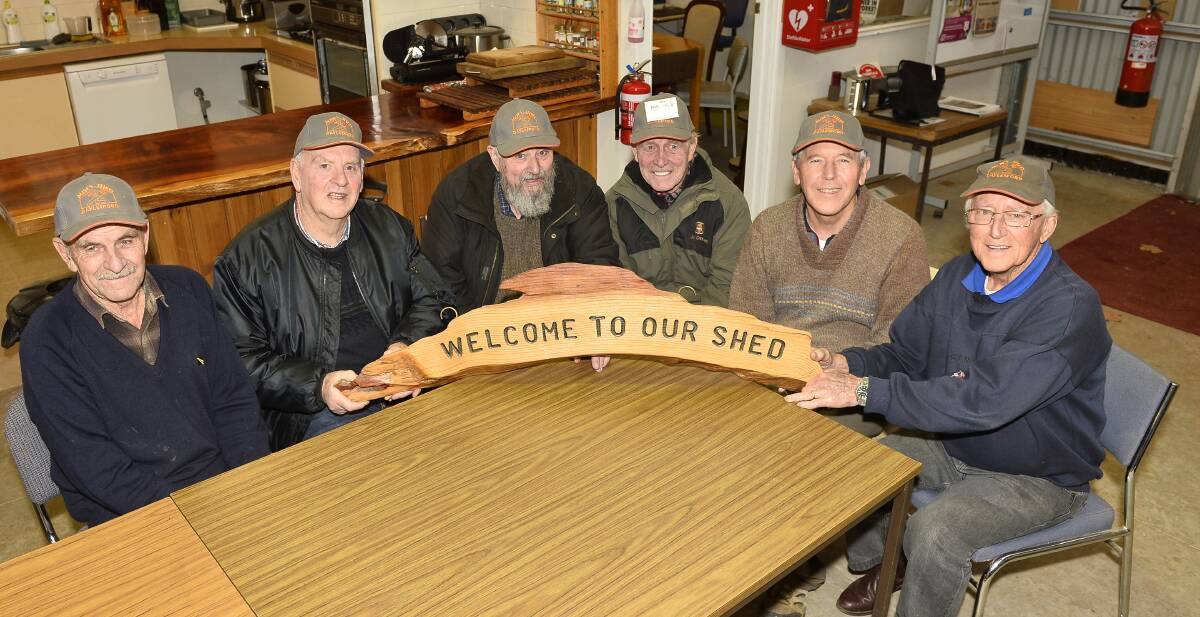 HEALTH: Brian Murphy, John Wolfs, Bob Thannhauser, David Robertson and Ken Ferguson at the Men's Shed in Daylesford. Photo: Dylan Burns