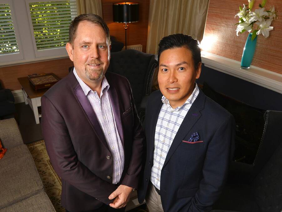 Business partners Charles Holland and Adrian Hua have owned the Dudley Boutique Hotel since 2017. They were recently awarded two prestigious awards from travel websites Booking.com and Trip Advisor. Photo: Dylan Burns