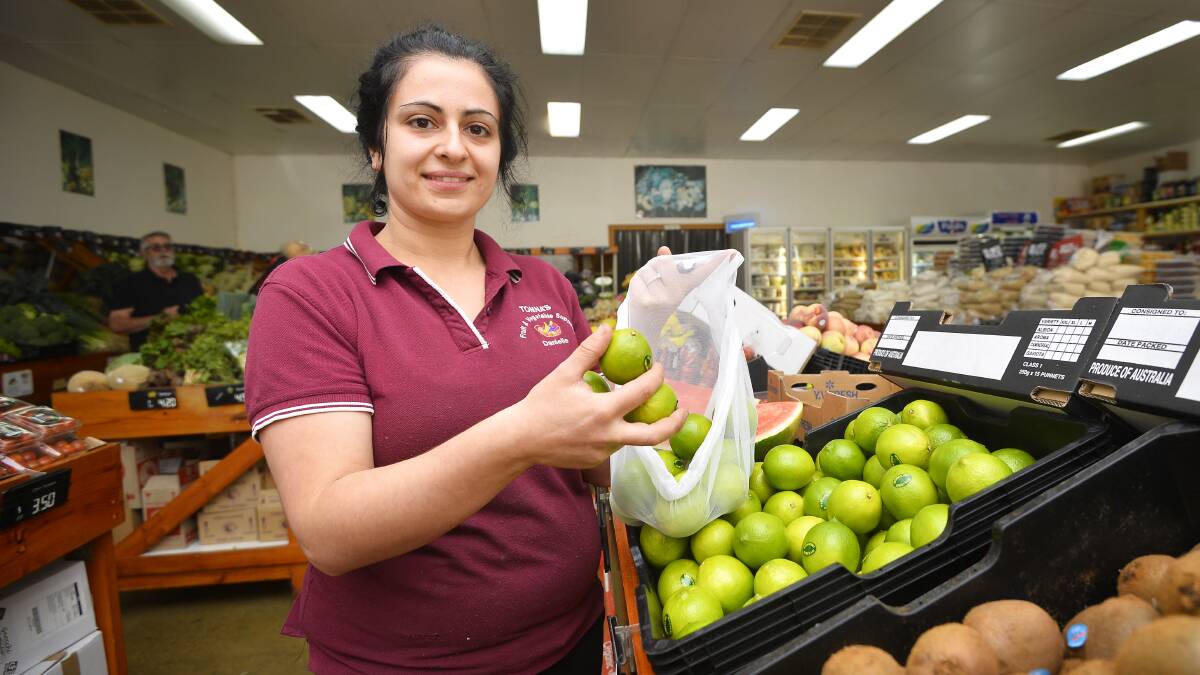 CHANGE: Danielle Tonna, of Tonna's in Daylesford, said 50% of customers now bring reusable bags, with the next step to eradicate plastic produce bags. Photo: Dylan Burns