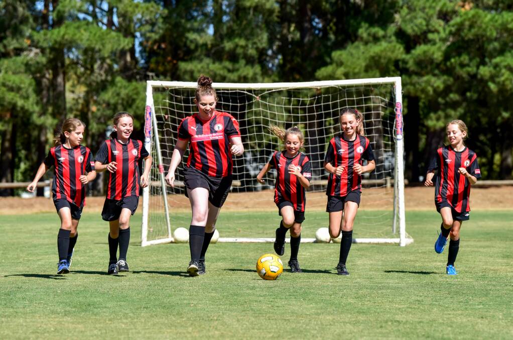 FUN: Female participation is continuing to grow at Daylesford and Hepburn United Soccer Club. Photo: Brendan McCarthy