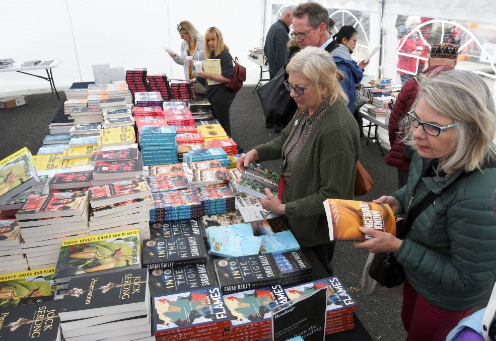 BOOKS: Around 15,000 people visited the township of Clunes, which was transformed into a giant bookshop, throughout the weekend's festival. Photo: Lachlan Bence