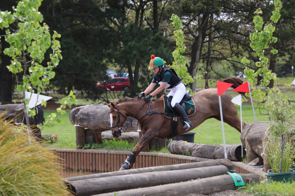 TALENTED: Alice Knox and Gus jump over the water. 