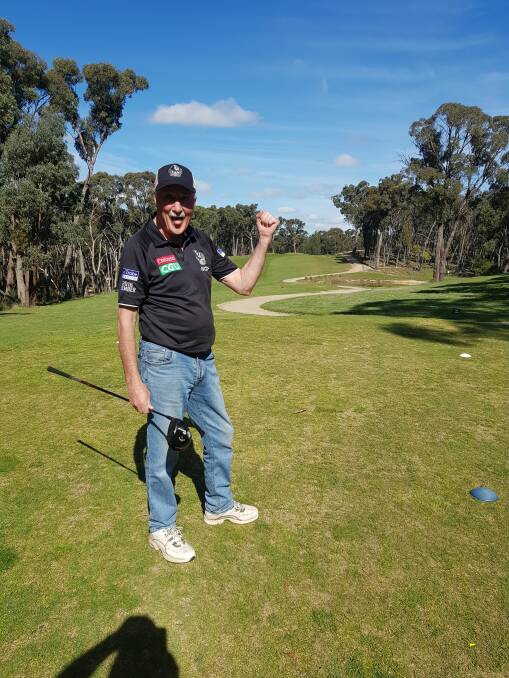Long time Creswick Golf Club member Peter Bates, who was very happy after his Collingwood won in the AFL on Friday night.

 