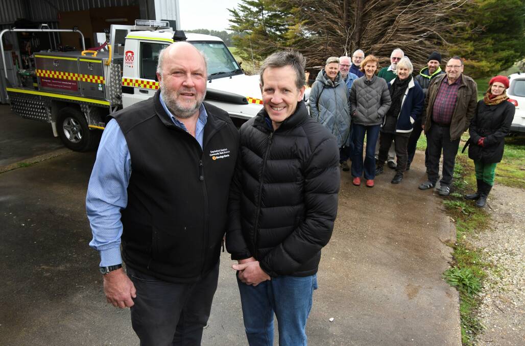NEW ADDITION: Daylesford and District Community Bank chair Mark Rak with Porcupine Ridge Brigade Captain Rob Hands. Photo: Lachlan Bence
