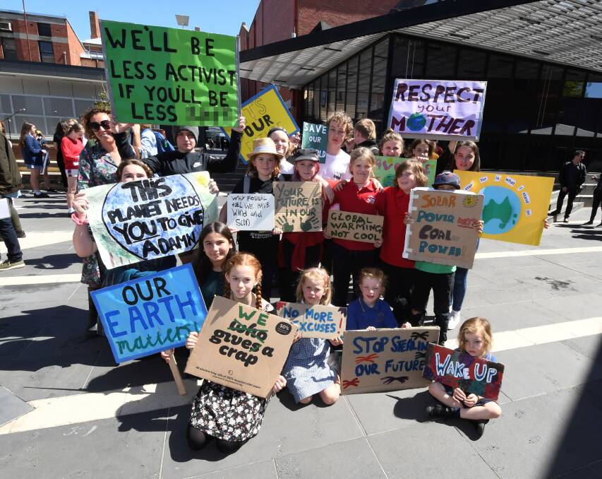 NEED FOR ACTION: Both primary and secondary Daylesford students turned out in force at last week's climate strike. Photo: Lachlan Bence