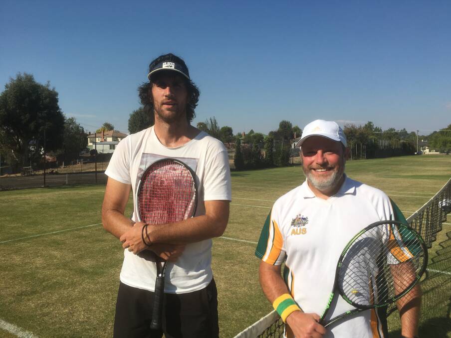 WHAT A DAY: Vlad Keca and Pete Ekstedt on the courts. 