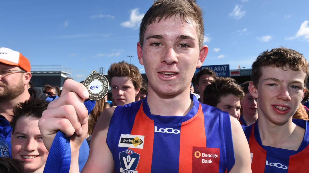 ROOKIE: Jordan Grant at the 2014 Central Highlands Football League grand final when he was voted best on ground. Photo: Lachlan Bence. 