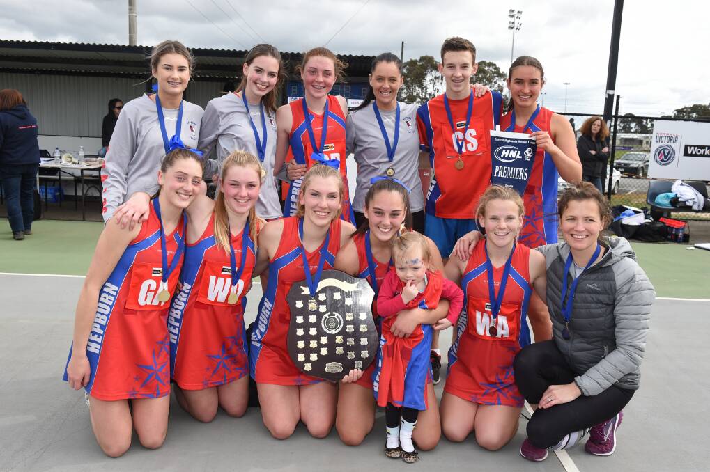 Premiers: The Burras' 17/under squad is all smiles after winning the 2018 Central Highlands Netball League premiership. Photo: Kate Healy