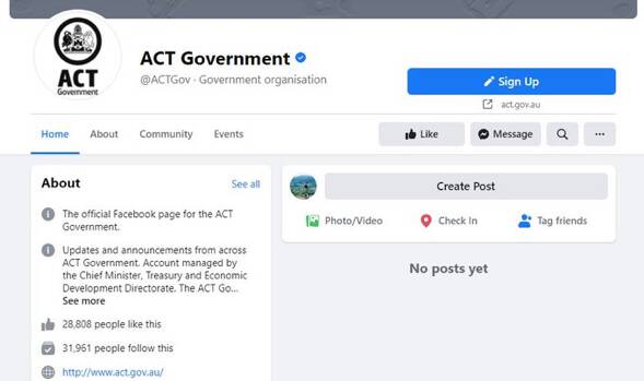 Government and charity pages have been impacted by Facebook's decision to ban Australian news content.