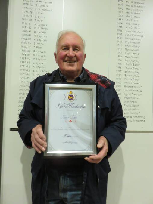 APPRECIATION: Creswick Bowling Club stalwart Lance Keen was presented with life membership at the recent annual general meeting. He first joined the club in 1987.