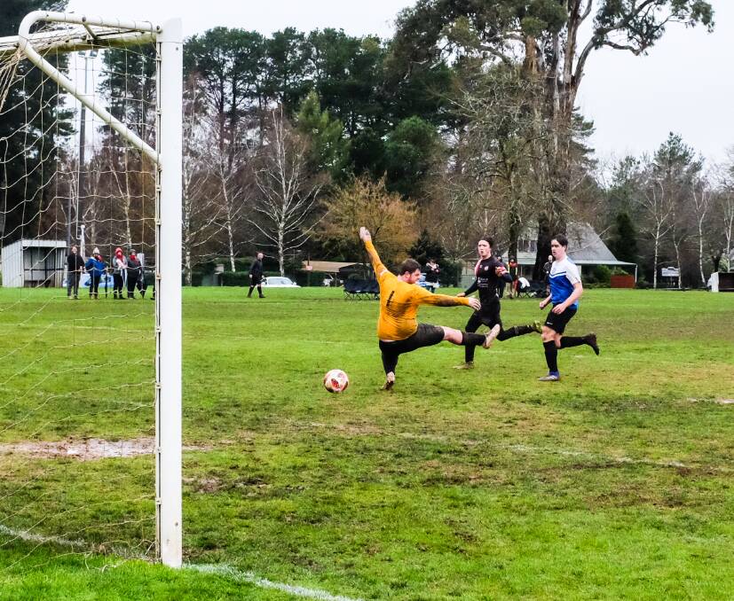 GOAL: Daylesford and Hepburn United's division 1 side must win, draw or lose by less than two goals against Warrnambool in order to win the league title. Picture: SUPPLIED 