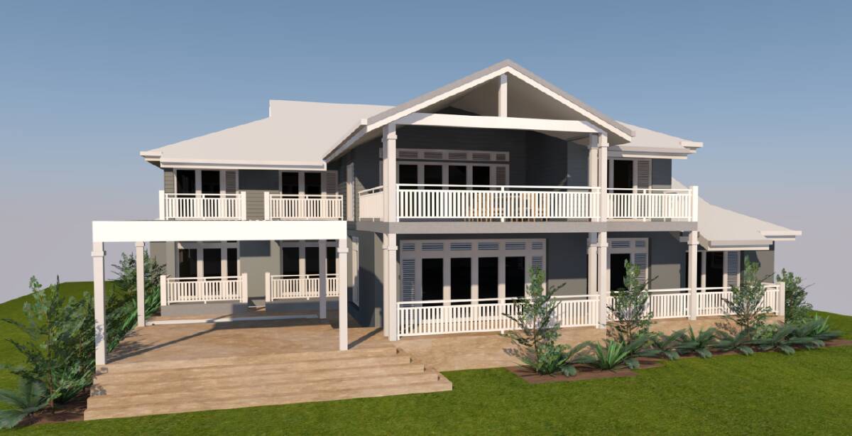 BIG ONE: An artist's impression of the 13-bedroom house approved for a lot in Raffertys Resort at Cams Wharf. The estimated cost of works for the development is $987,000.