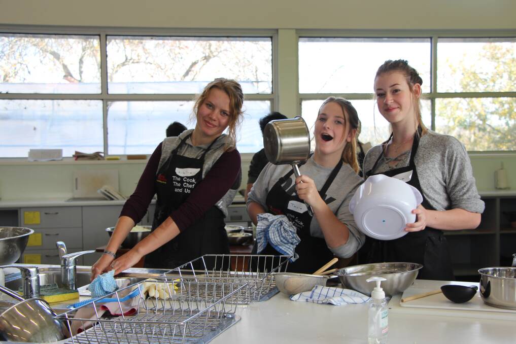 Students participate in The Cook, The Chef and Us program.  