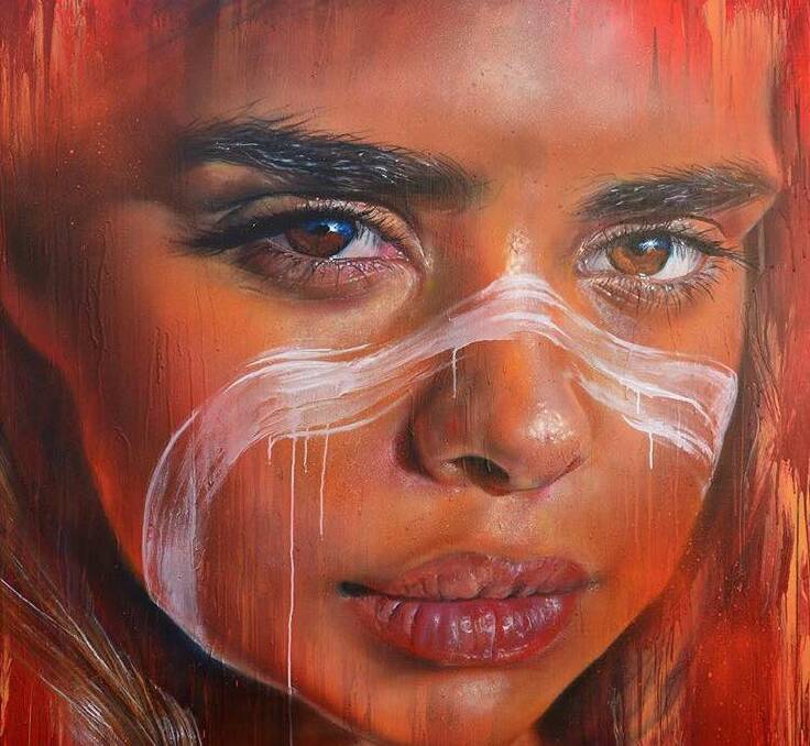 INDIGENOUS CULTURE: One of of Adnate's Indigenous portraits. 