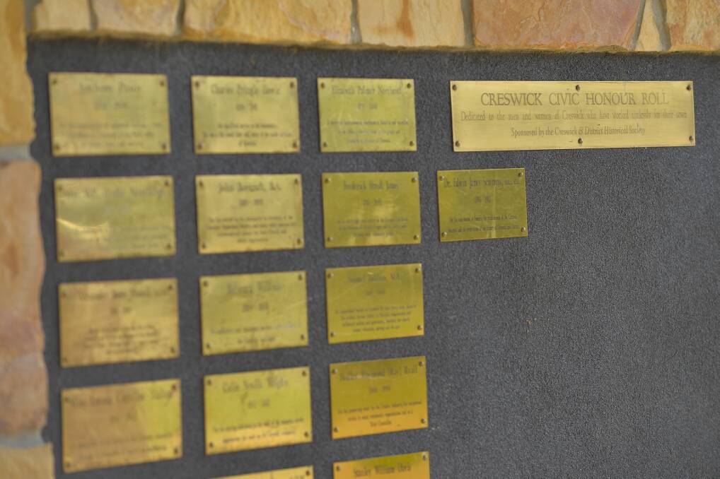 HONOUR ROLL: The honour roll wall can be found outside the Creswick Visitor Centre. Picture: Dylan Burns. 