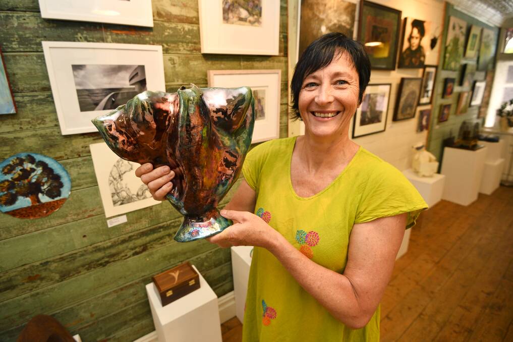 ART SHOW: Ceramic artist Ri Van Veen is exhibiting her work alongside other local artists in this year's Little Gallery Christmas Show at Trentham. Picture: Dylan Burns 