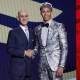 Dyson Daniels shakes hands with NBA commisioner Adam Silver after being selected by the NBA Draft. Picture: GETTY IMAGES