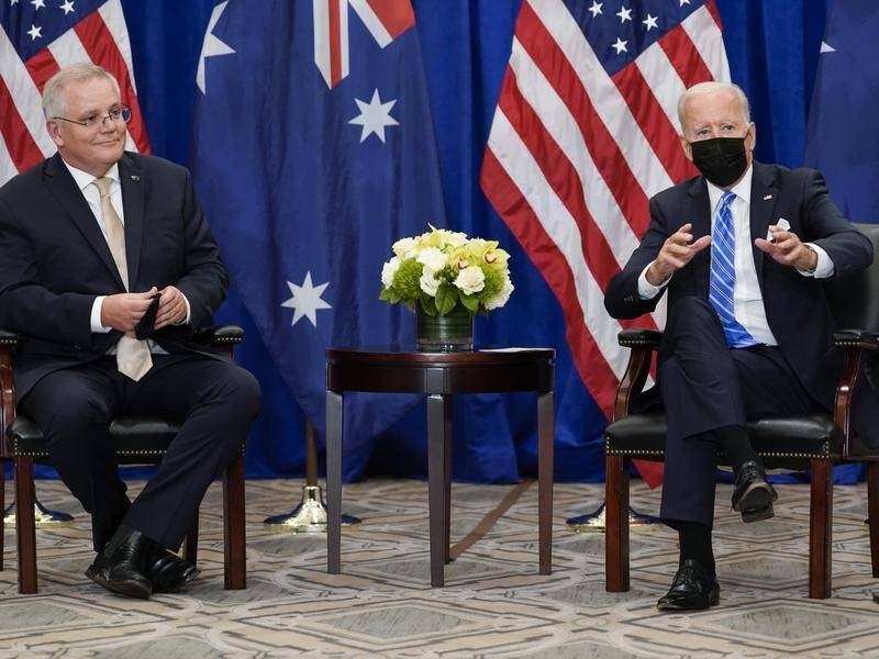 Prime Minister Scott Morrison has met with President Joe Biden on the sidelines of a UN meeting.