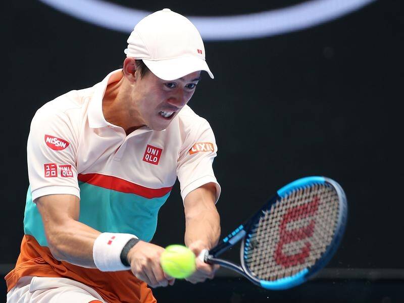 Kei Nishikori outlasted Ivo Karlovic in a five-set thriller at the Australian Open.