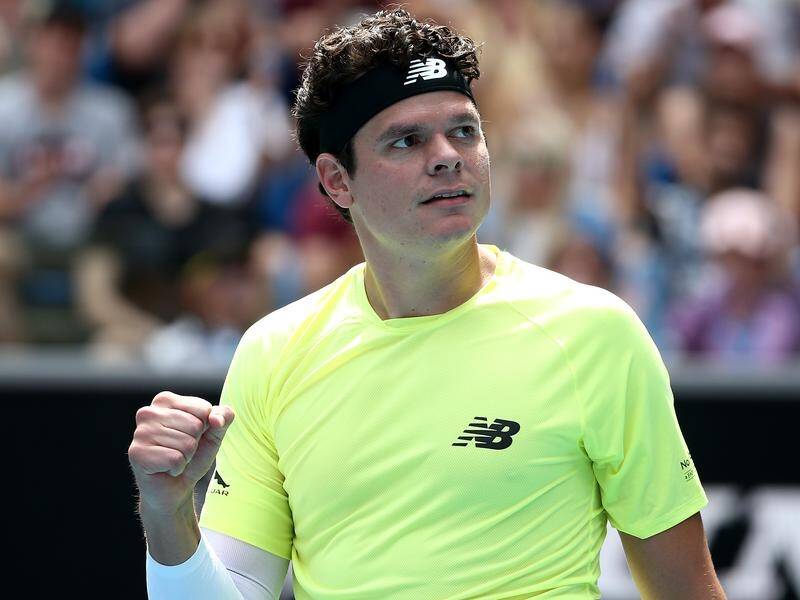 Former semi-finalist Milos Raonic is back from injury and into the Australian Open last eight.