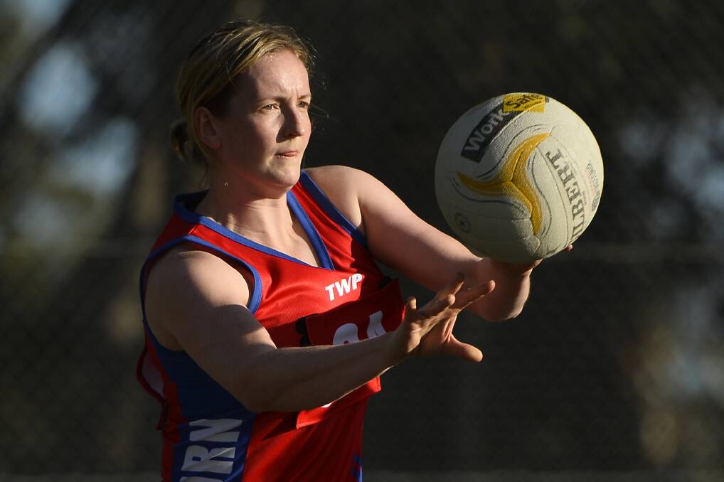  VICTORY: Lauren Richardson of the Burras passes the ball during round eight. Pictures: Dylan Burns
