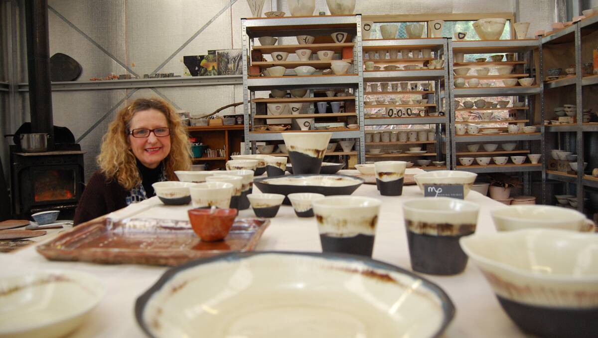Marina Pribaz shows off her Daylesford ceramics studio