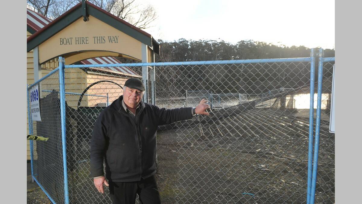ICONIC: Hepburn Shire mayor Bill McClenaghan outside the site of the Boathouse Cafe. 